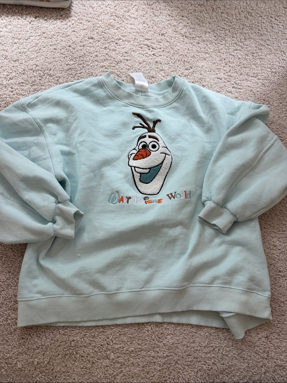 Disney Light Aqua Olaf Crewneck Sweatshirt